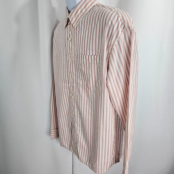 American Eagle Relaxed Fit Men's Pink Striped Button Down Shirt Size M - Picture 4 of 13